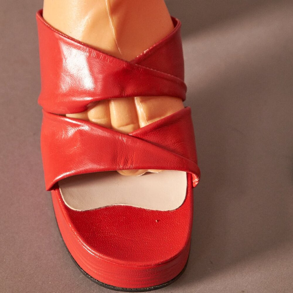 1970s Ulitima Lip Stick Red Platform Heels